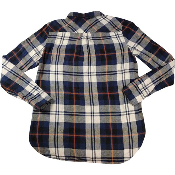 Woolrich Men's Navy Plaid Cotton Button Down Long Sleeve Button Up Size M - Picture 6 of 6